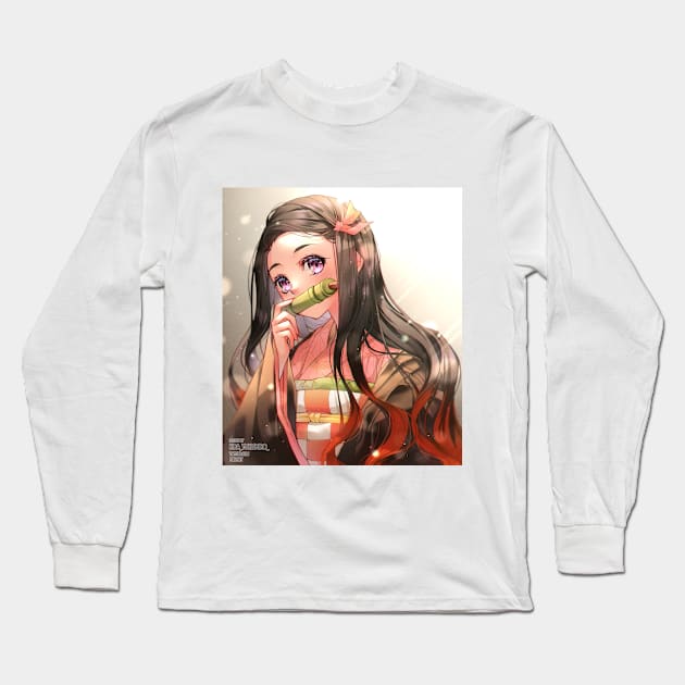 Kamado Nezuko Long Sleeve T-Shirt by Kira Yukishiro